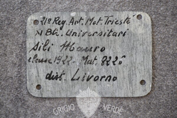 piastrino identificativo dog tags 21^ reg. ant. mot. trieste